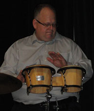 Pat Cicero playing bongos